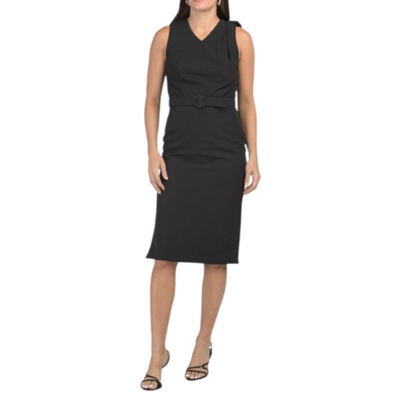 KAY UNGER Black Annika Sleeveless Midi Dress - Picture 1 of 2